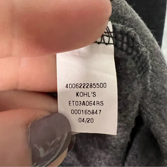 Tek Gear Dark Gray and Light Gray Fleece Lined Full Zip Hoodie - size Large - Picture 6 of 7